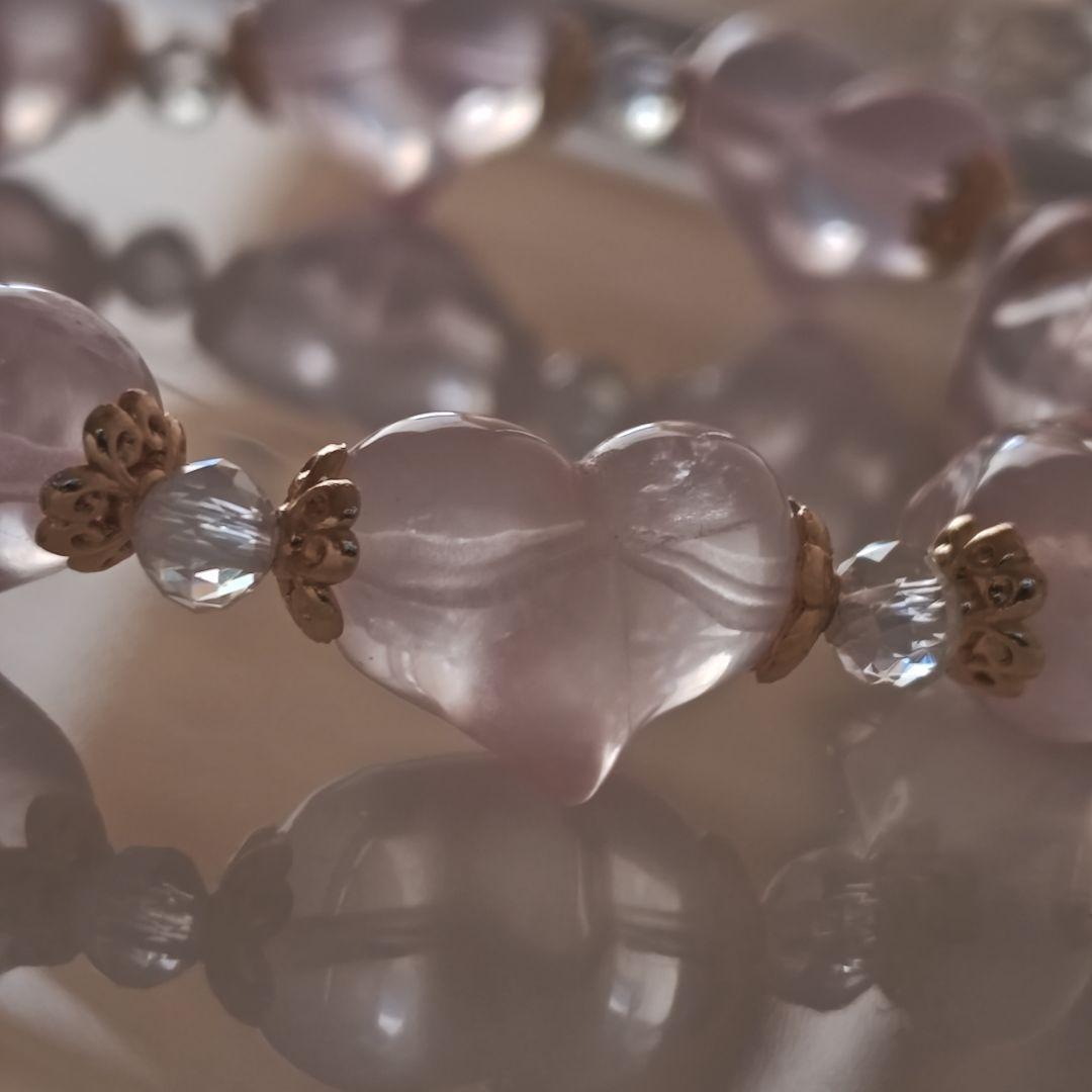 ご確認専用です♡スターちらほらローズクオーツ　ぷっくりハートブレス