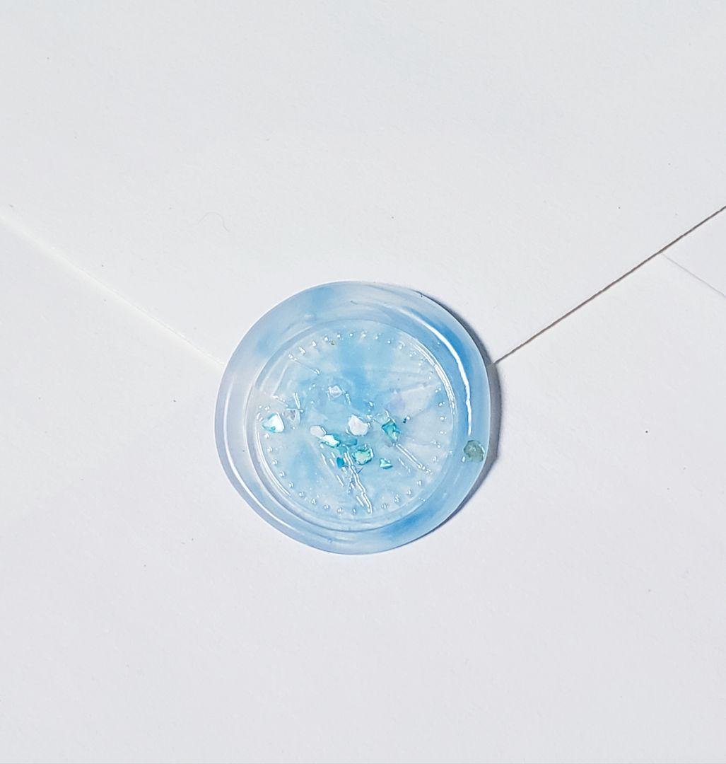 招待状に♪透きとおるマーブル❁シーリング風シール