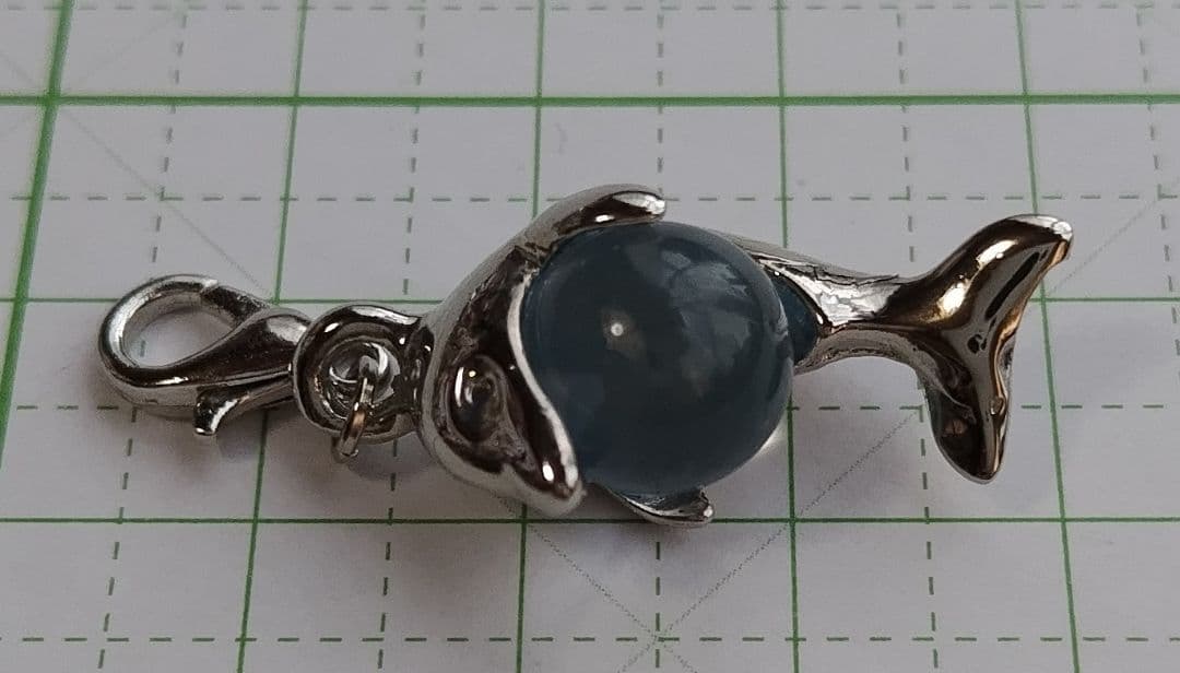 HM 　ファスナーチャーム　ジップアクセサリー　シルバー　ドルフィン　イルカ