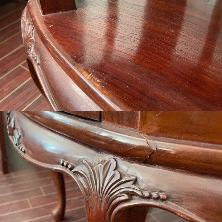 猫脚♪気品を感じるトレイ付きナイトキャビネット ヴィンテージ