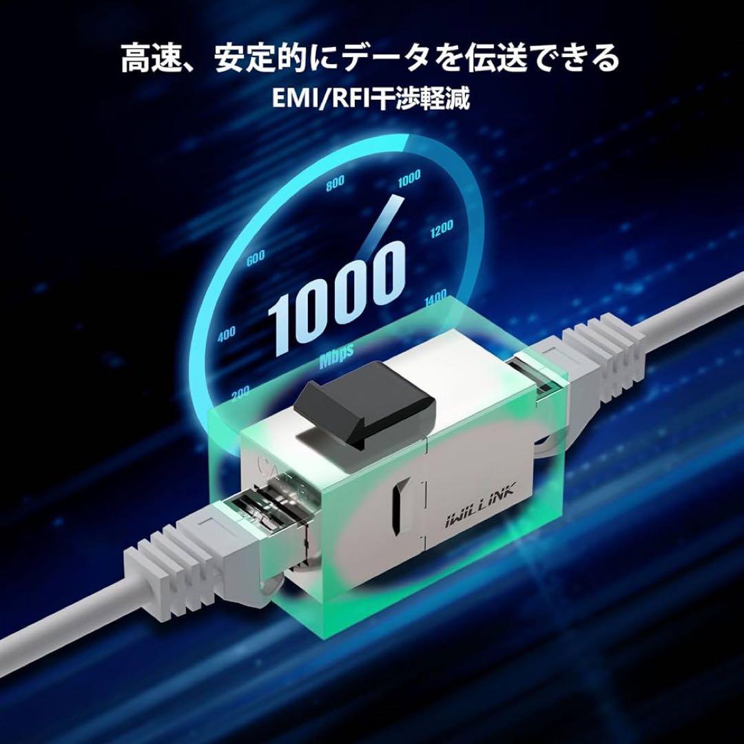25個Cat6 RJ45シールド付きカプラーメスからメス　キーストーンジャック