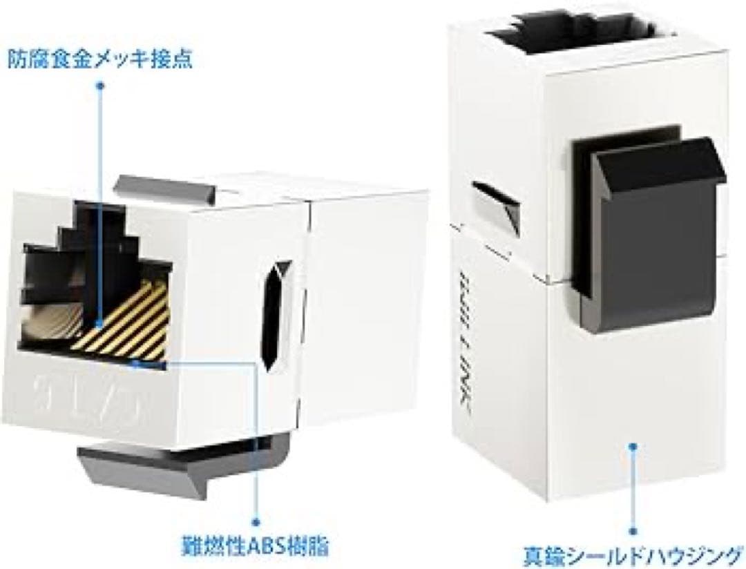 25個Cat6 RJ45シールド付きカプラーメスからメス　キーストーンジャック