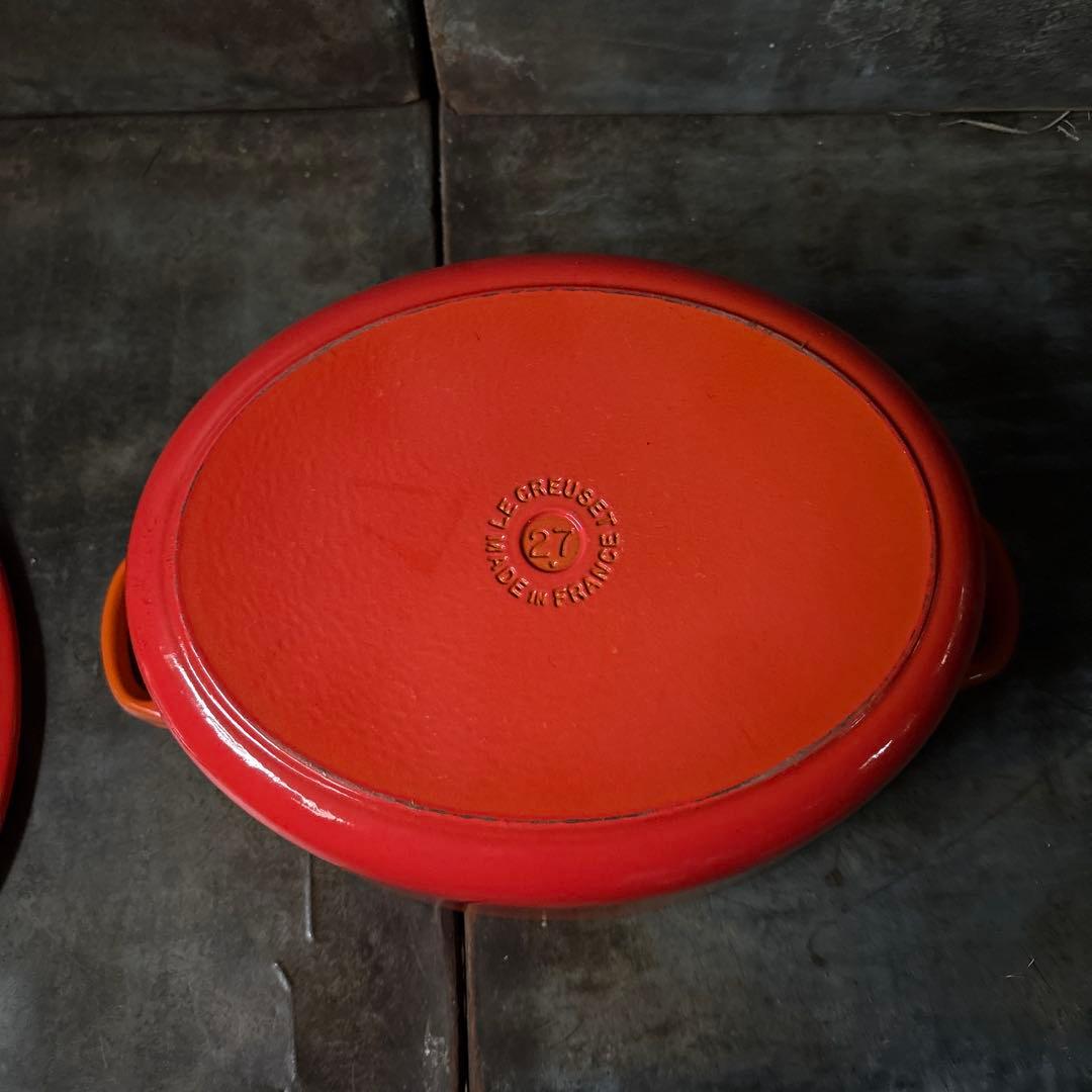 ル・クルーゼ　ココット・オーバル　オレンジ27cm 中古