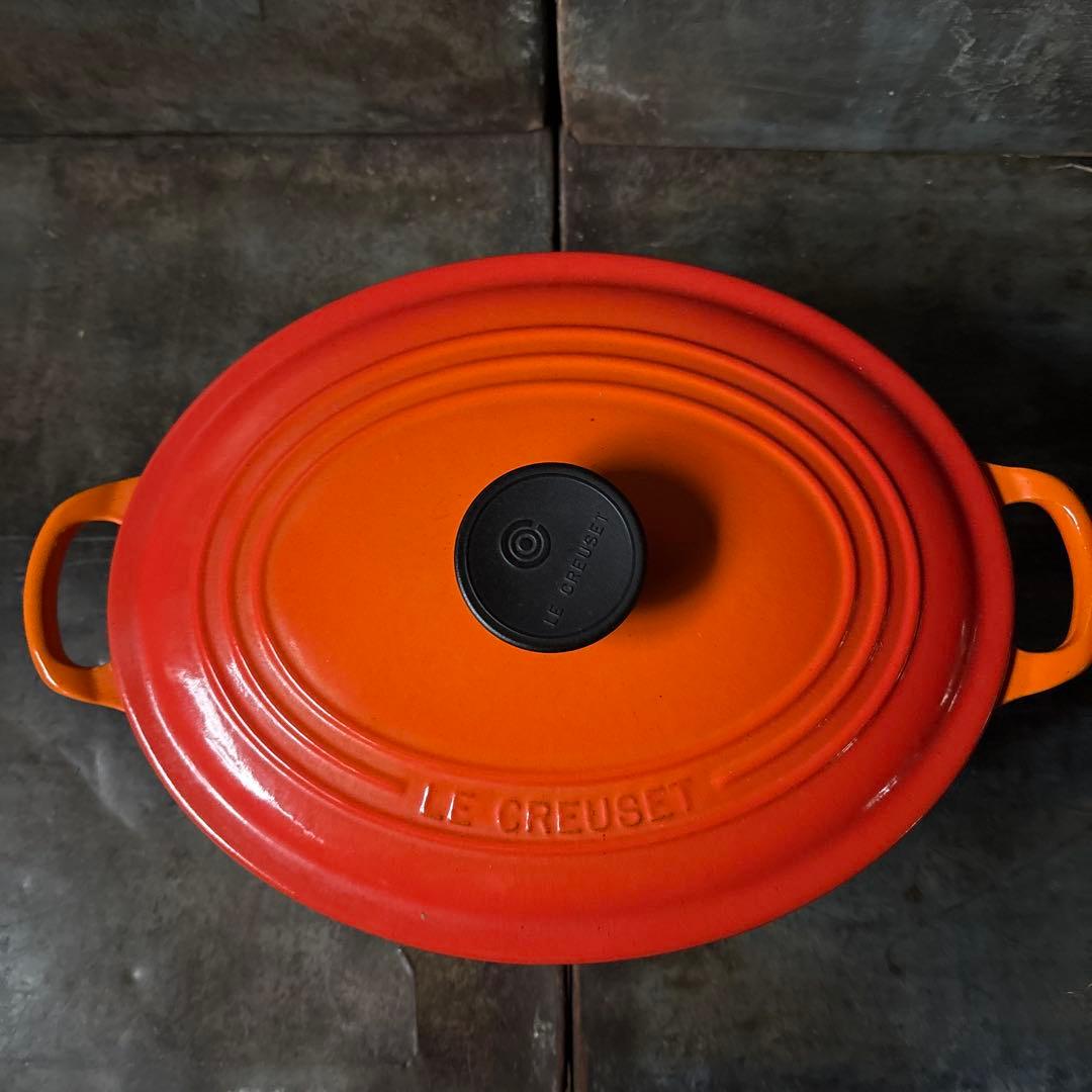 ル・クルーゼ　ココット・オーバル　オレンジ27cm 中古