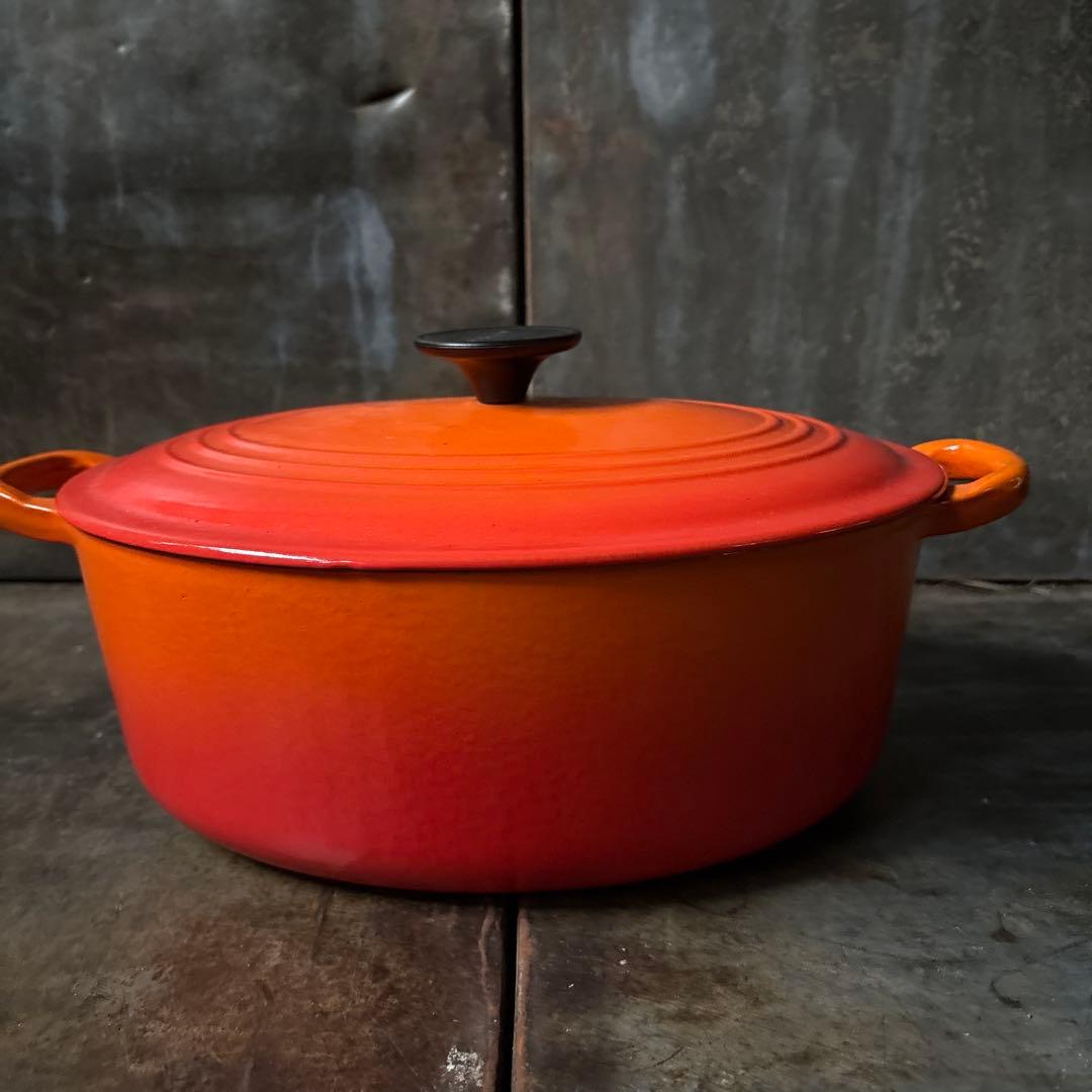 ル・クルーゼ　ココット・オーバル　オレンジ27cm 中古