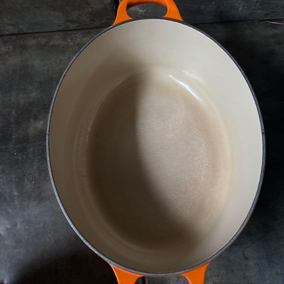 ル・クルーゼ　ココット・オーバル　オレンジ27cm 中古