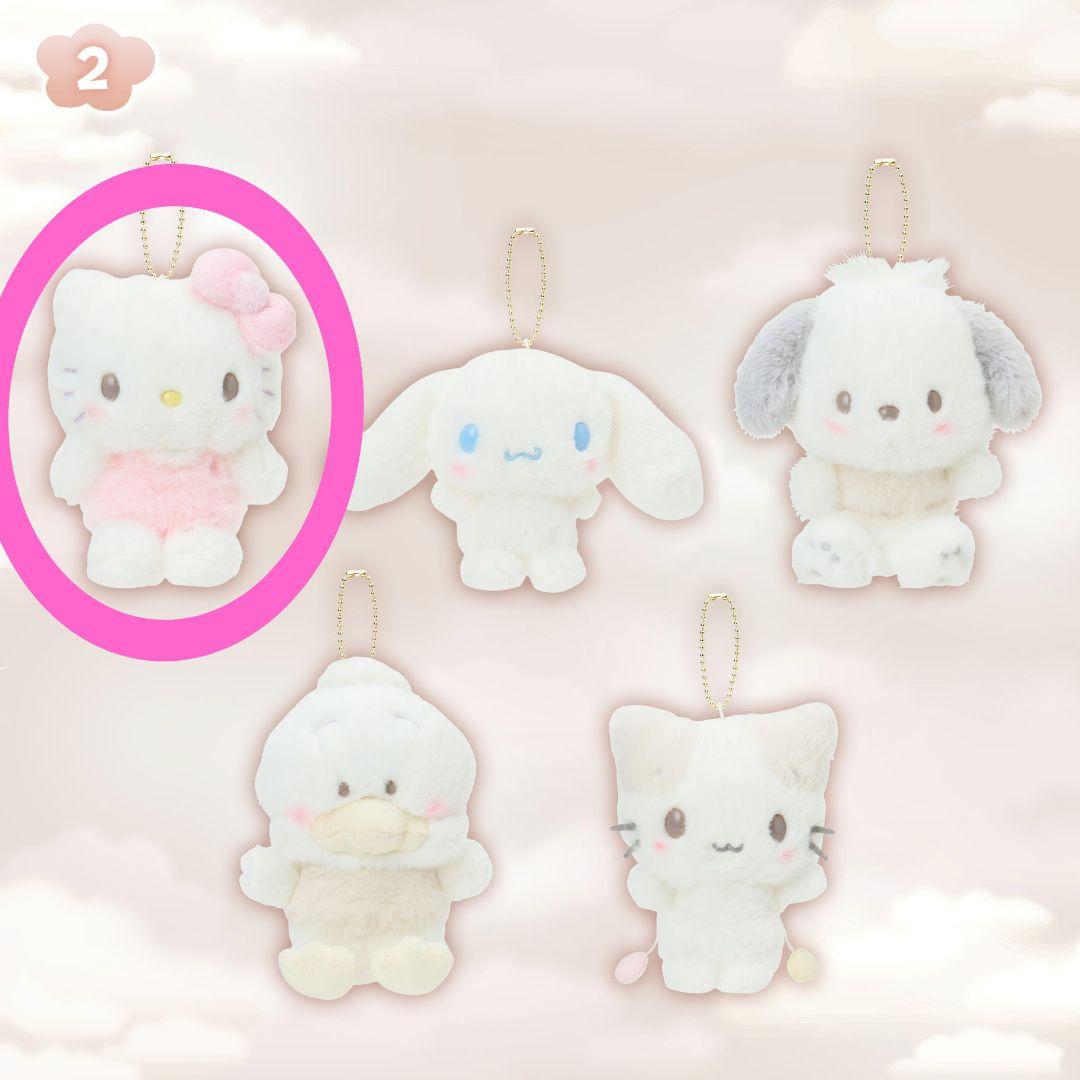 サンリオ　キティ　しろふわ雲でおひるねデザイン　マスコット　ぬいぐるみ　2点