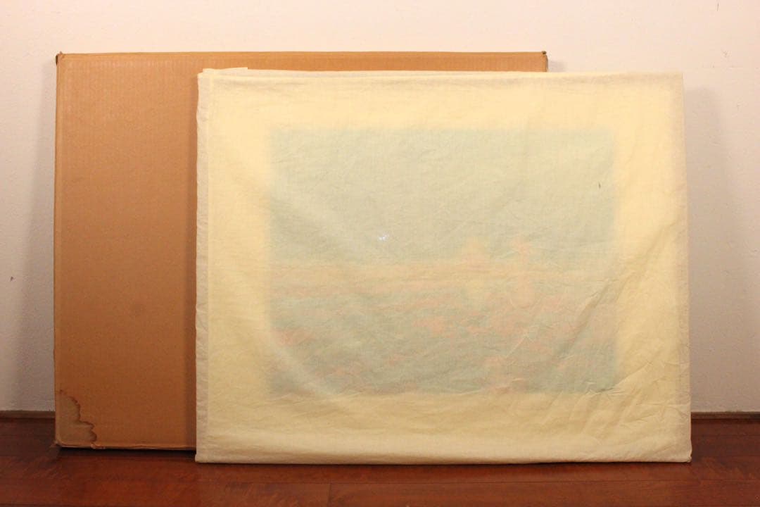 No4820 額装　クロード・マヌキアン　リトグラフ「公園での出会い」　送料無料