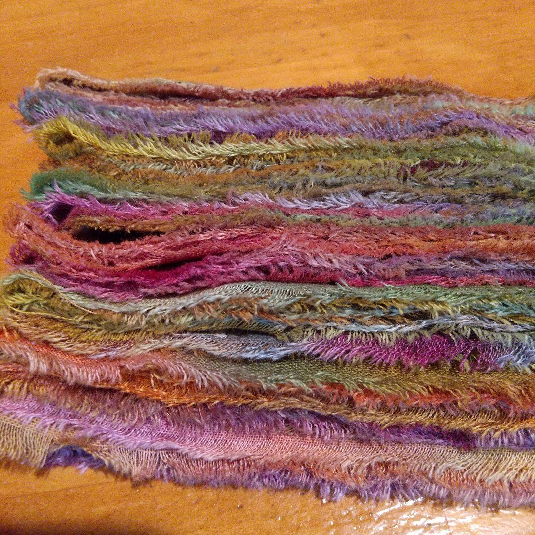 ②❣️蘭❣️。37ジャンクジャーナル素材。フリンジ加工裂き布リボン