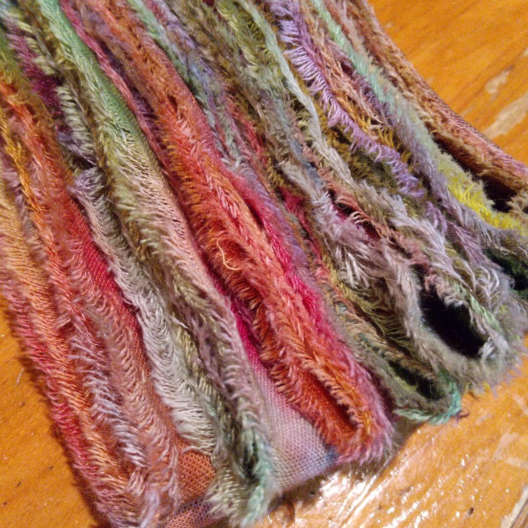 ②❣️蘭❣️。37ジャンクジャーナル素材。フリンジ加工裂き布リボン