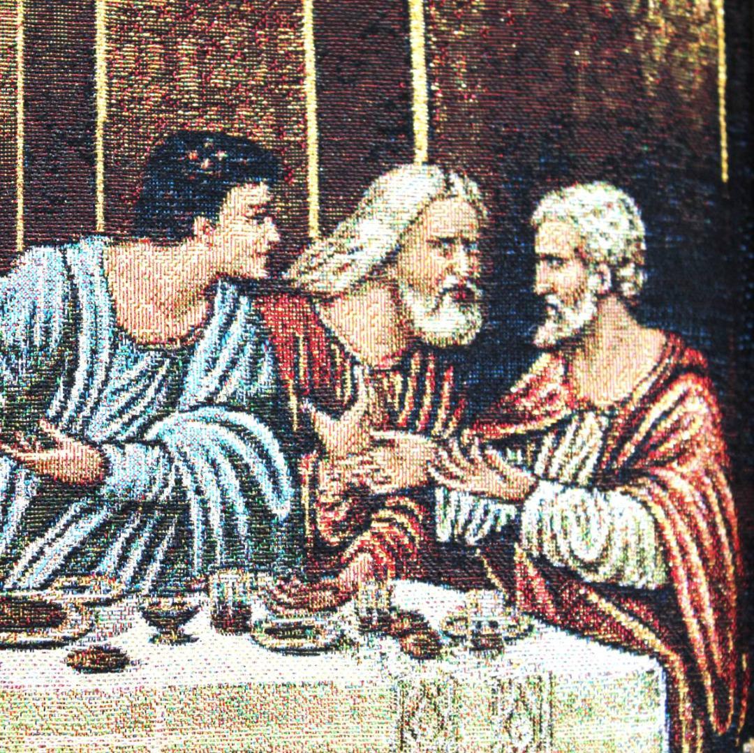 絵画 最後の晩餐 フランス・ゴブラン織り使用 キャンバス 額絵 アンティーク