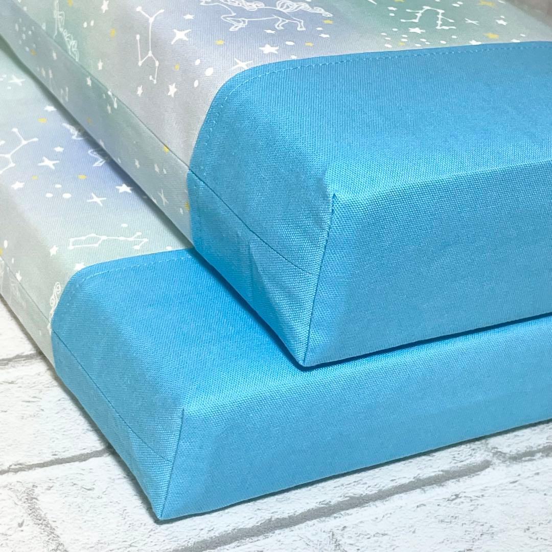 星座とユニコーン(グリーン)×ターコイズブルー　入園入学グッズ5点セット