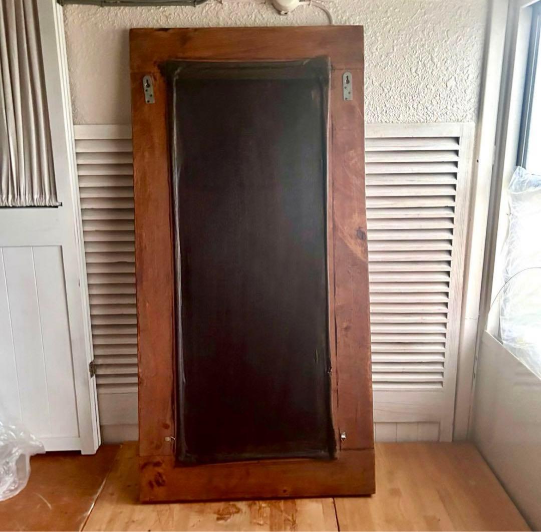 木彫りのミラー姿見 鏡 手彫り　バリ タイ アジア