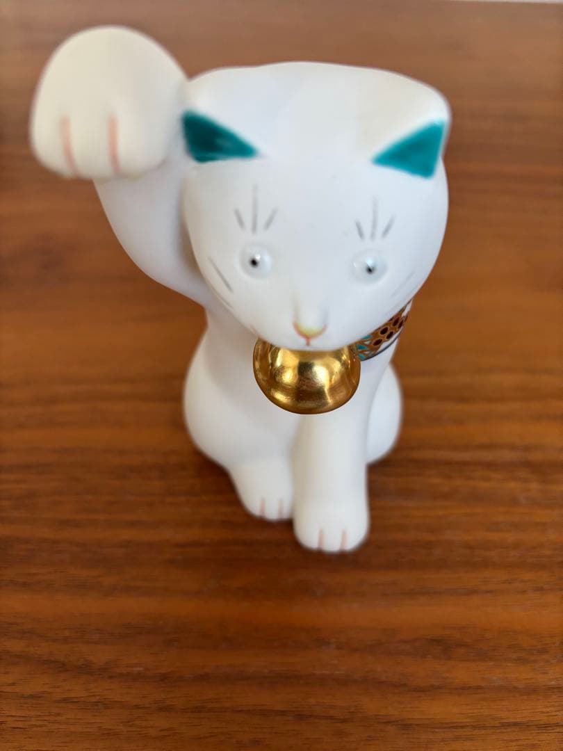 【新品未使用】上出長右衛門窯　招き猫　右手　左手　まねきねこ　白