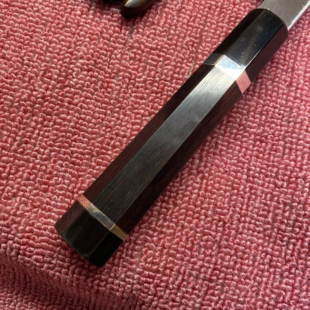 銀三　本焼き　切付包丁　270㎜ 9寸　黒檀鞘付き