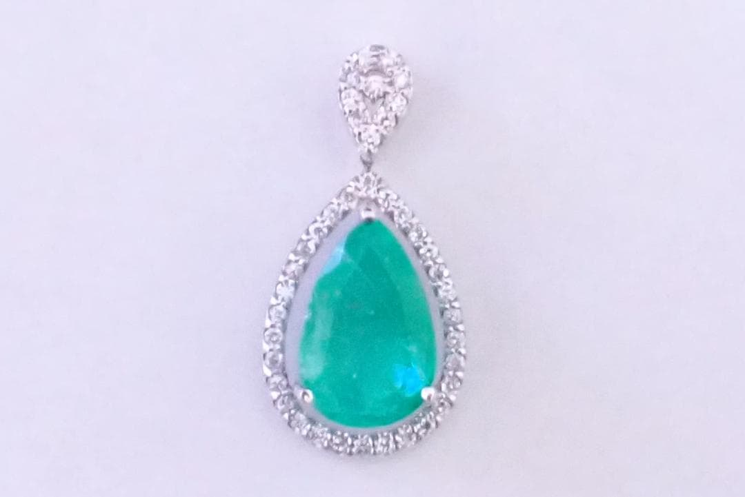 エメラルド　ペンダント　3.594ct　ダイヤ0.28ct　072