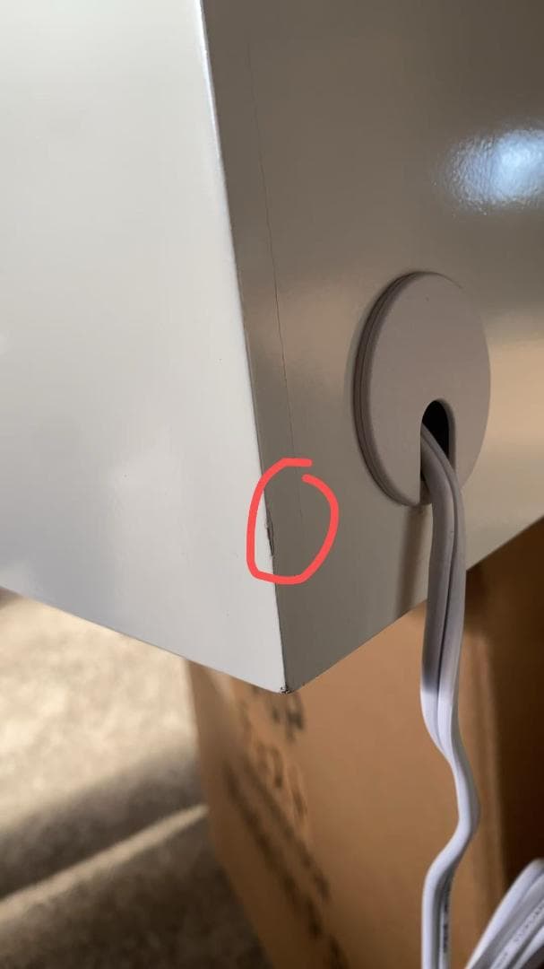 ホワイトドレッサー 引き出し3つ キャビネットなし訳あり品J206-100-03