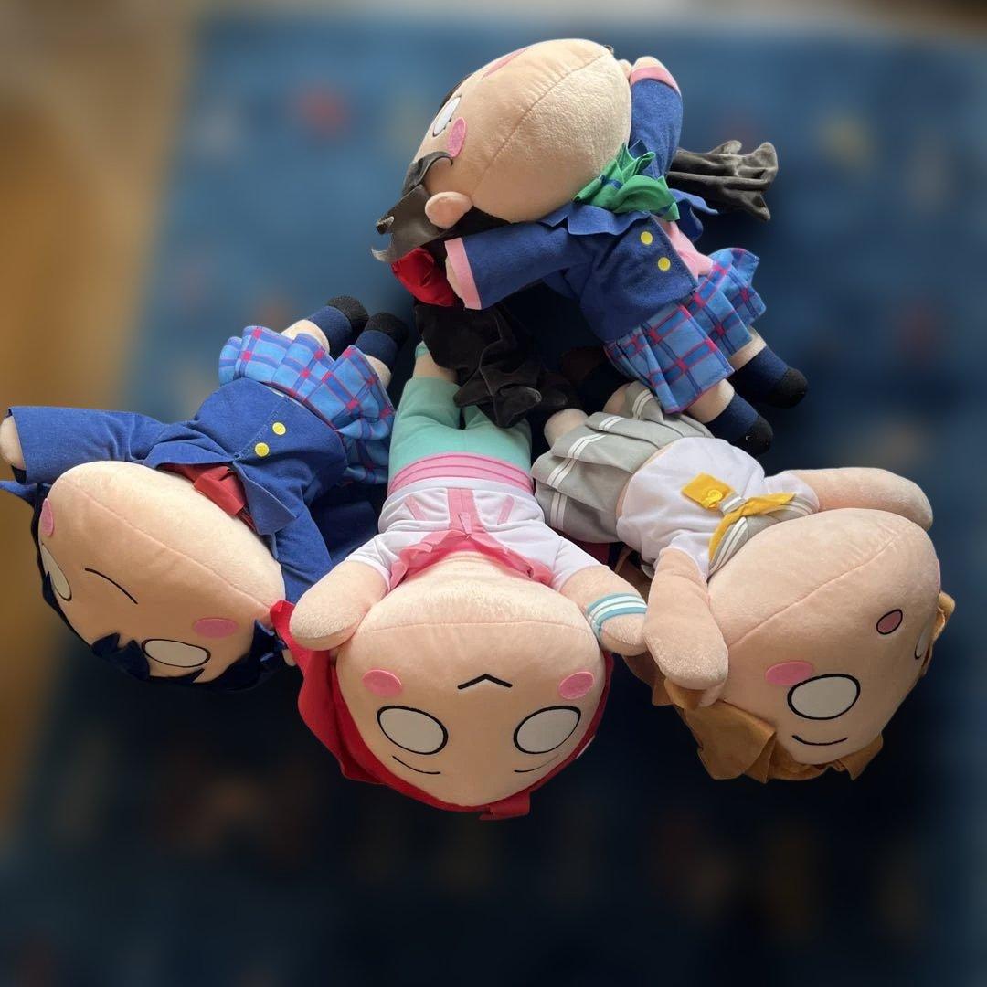 ラブライブ　ハイパージャンボ　寝そべりぬいぐるみ　4個セット