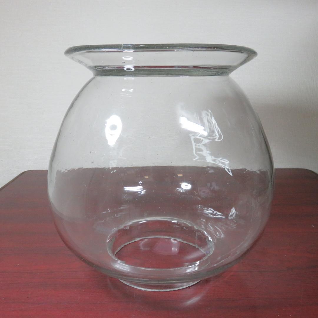 地球瓶 ガラス 蓋無 昭和レトロ 気泡 欠け ゆらゆら ガラスポット
