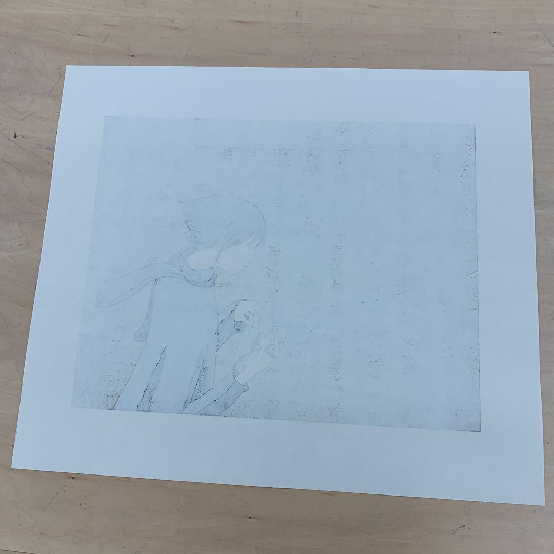 鈴木敦子「花占い」限定10 木版画　ラストの1枚です