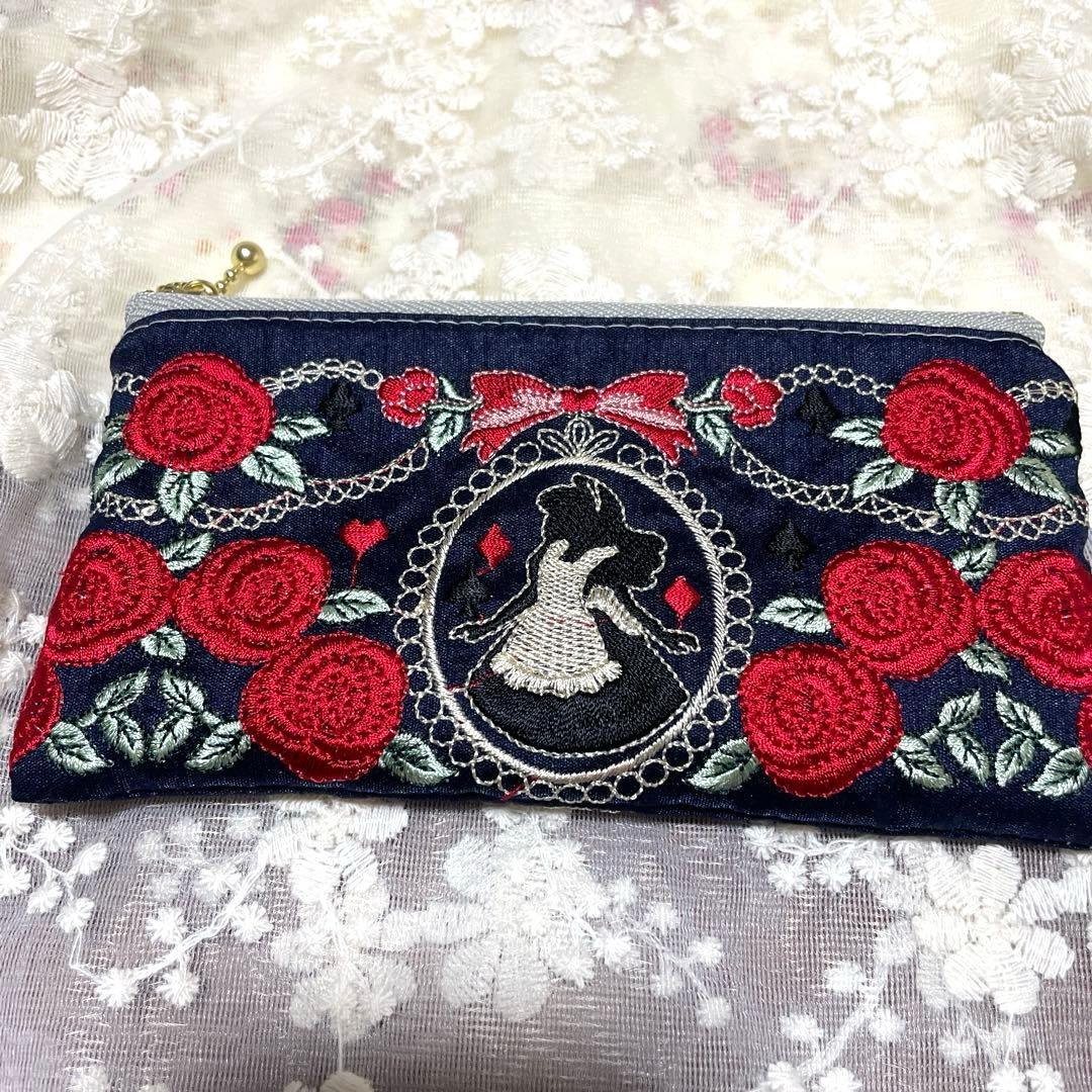 インド刺繍リボン ハンドメイドポーチ アリス