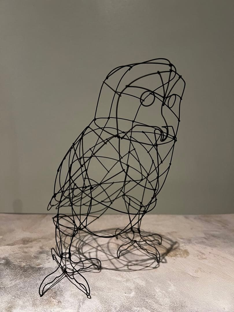 idee ワイヤーアート　山田一成　オブジェ　フクロウ