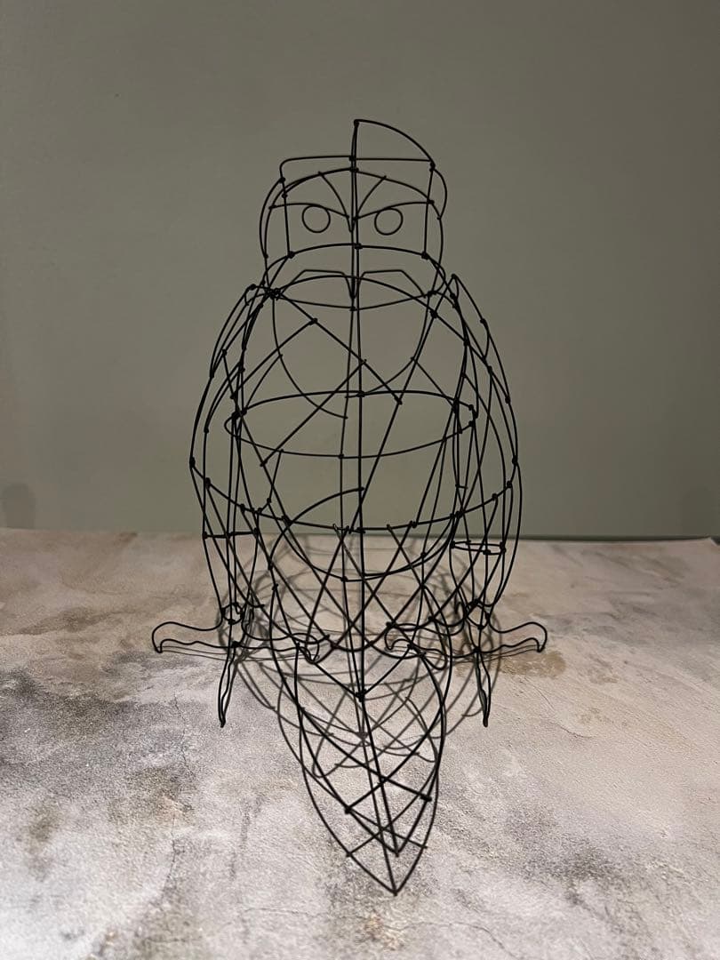 idee ワイヤーアート　山田一成　オブジェ　フクロウ