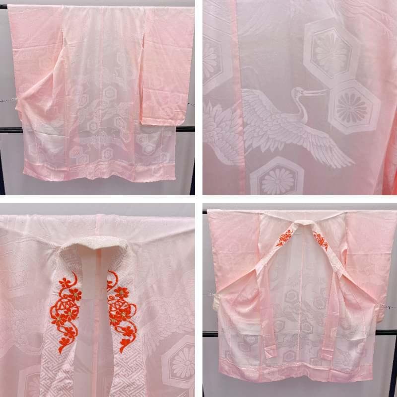 Ｙ★4037★ 子供着物 七五三 女の子 四つ身 襦袢付き