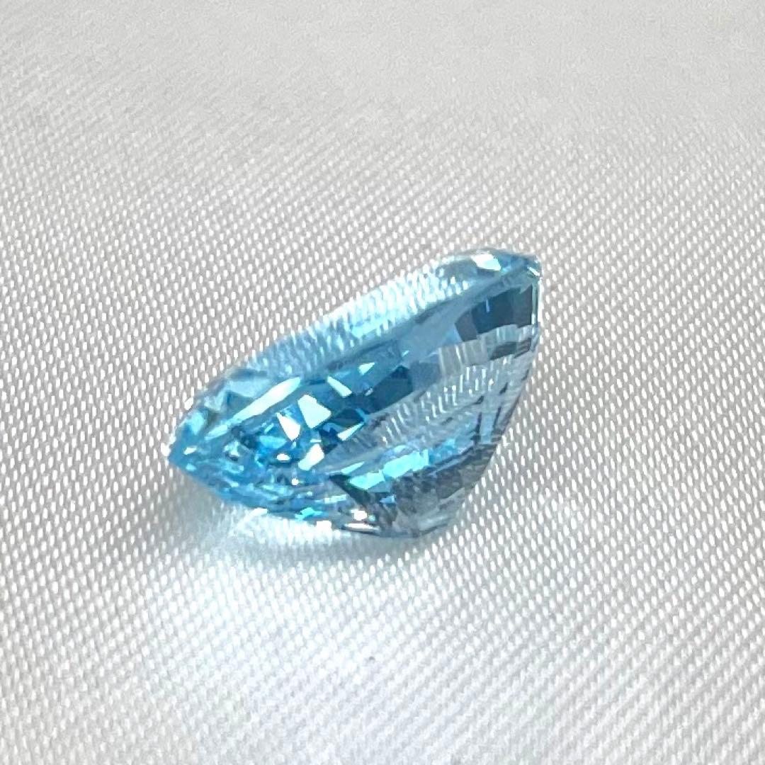 天然アクアマリン/オーバル/3.120ct/鑑別書付