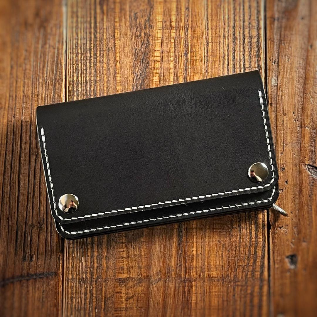 ミドルトラッカーウォレットCORE midカスタム　ブラック　シニュー