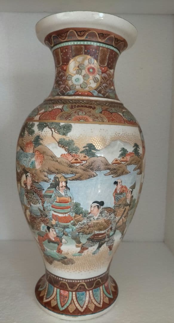 薩摩焼　保土田造　明治時代　花瓶　一対　pair