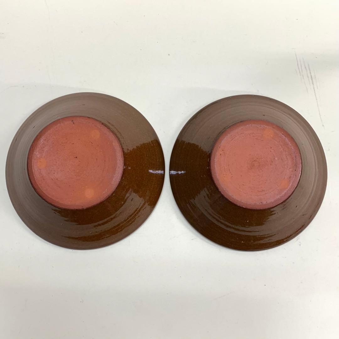 布志名焼 深鉢 ２点 直径17.6 cm スリップウエア 民藝 レトロ