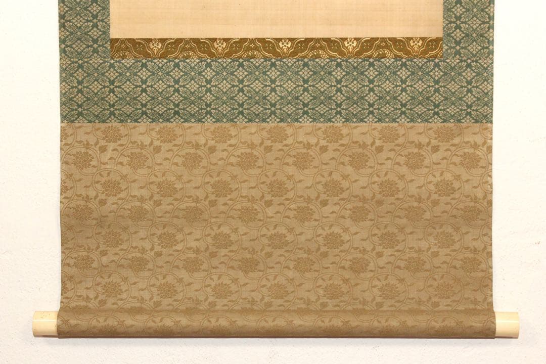 No5896 掛軸　在印　川端玉章　柳蔭兜虫図　絹本　共箱　古美術　送料無料