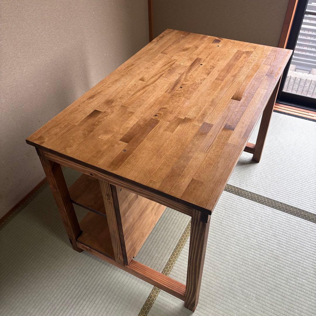 ハンドメイド　カウンター収納付　テーブル　オーダー受け付けます。