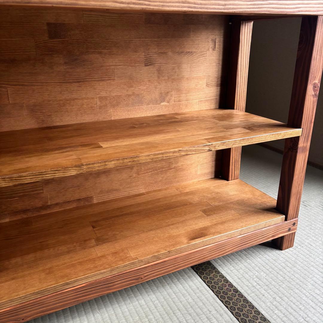 ハンドメイド　カウンター収納付　テーブル　オーダー受け付けます。