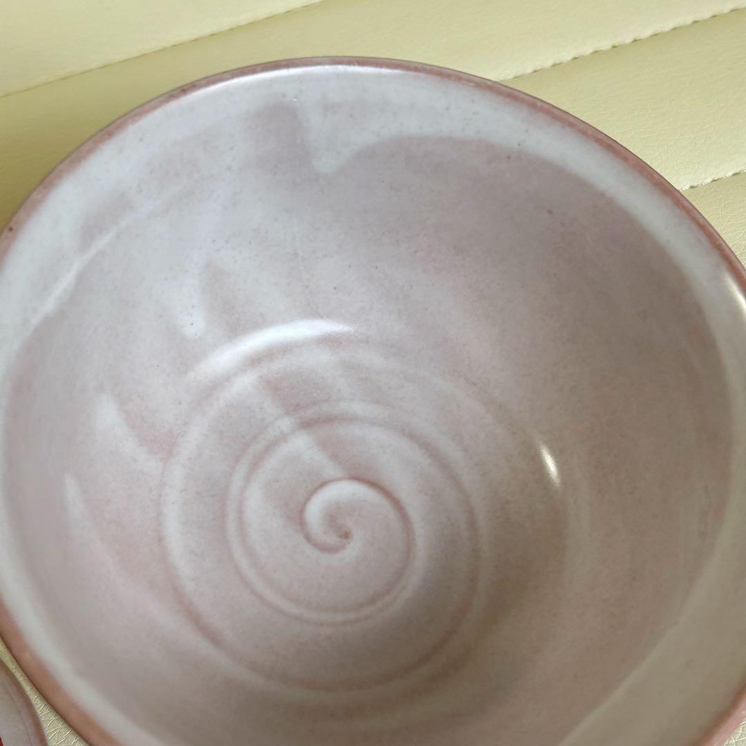 たち吉　萩釉赤絵　蓋付き碗揃　5客セット　飯碗　煮物碗　雑煮碗　土物　ピンク