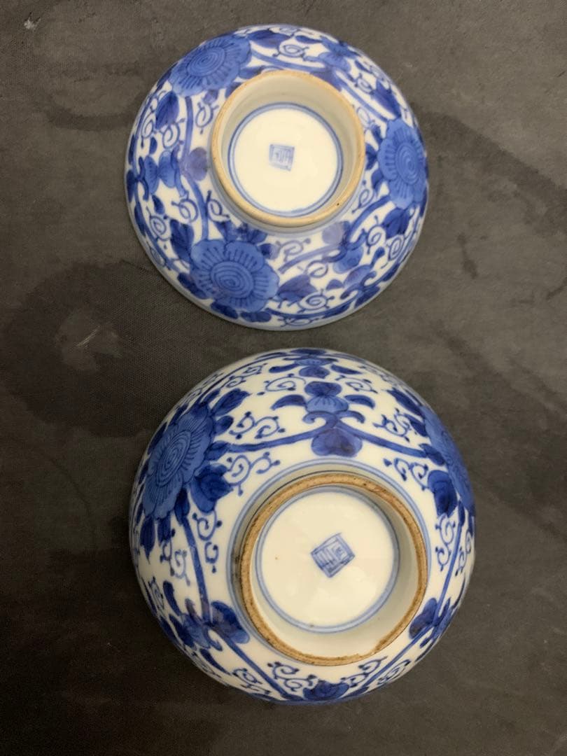 古伊万里　蓋付　飯茶碗　7客　時代　器