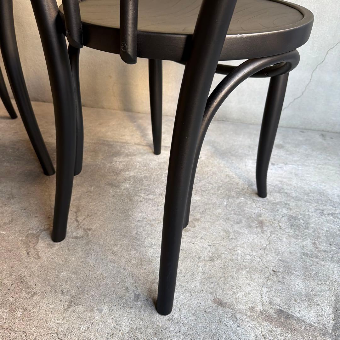 曲木　ベントウッドチェア　2脚セット　マットブラック塗装
