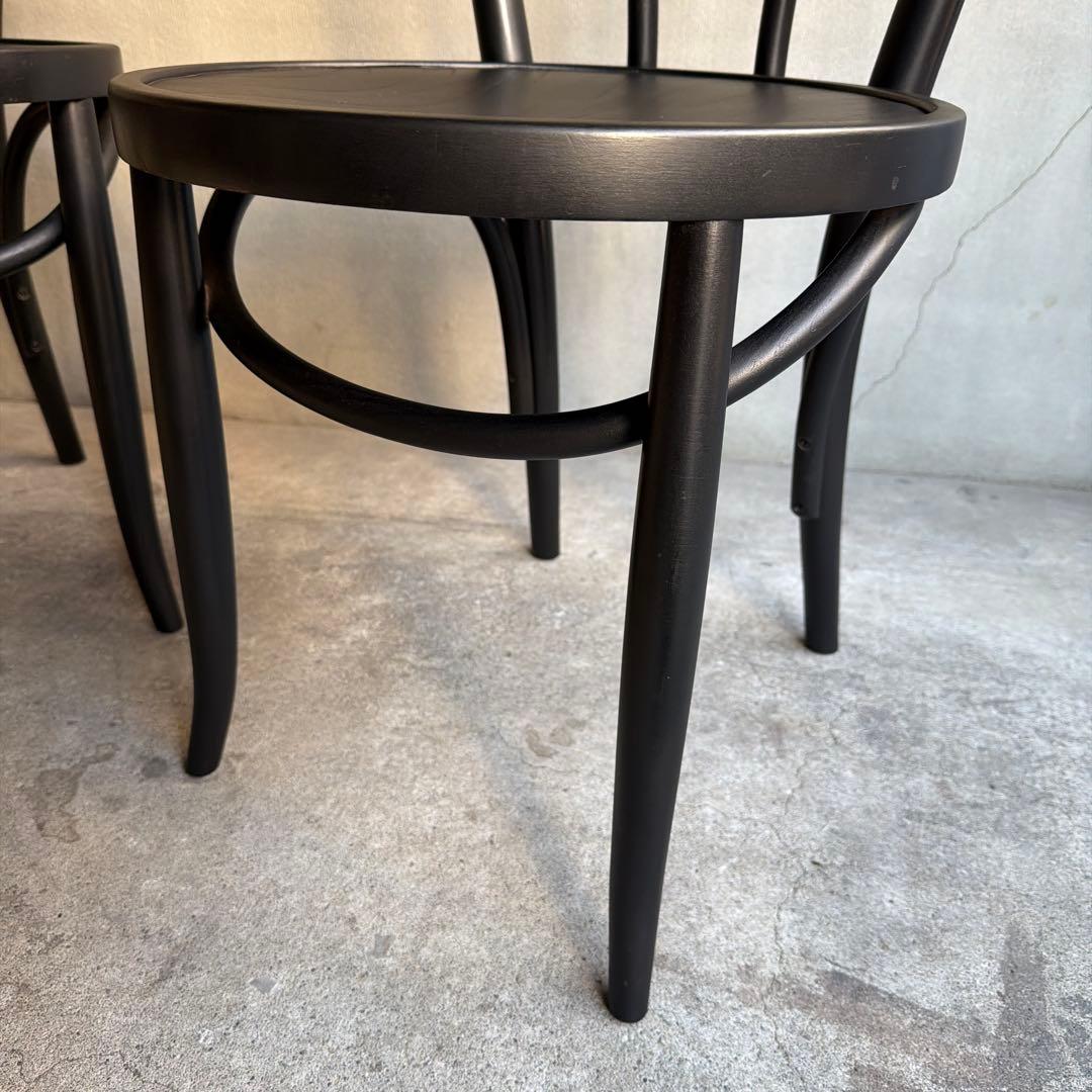 曲木　ベントウッドチェア　2脚セット　マットブラック塗装