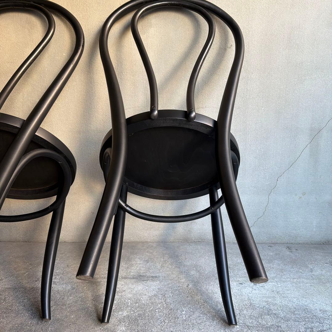 曲木　ベントウッドチェア　2脚セット　マットブラック塗装