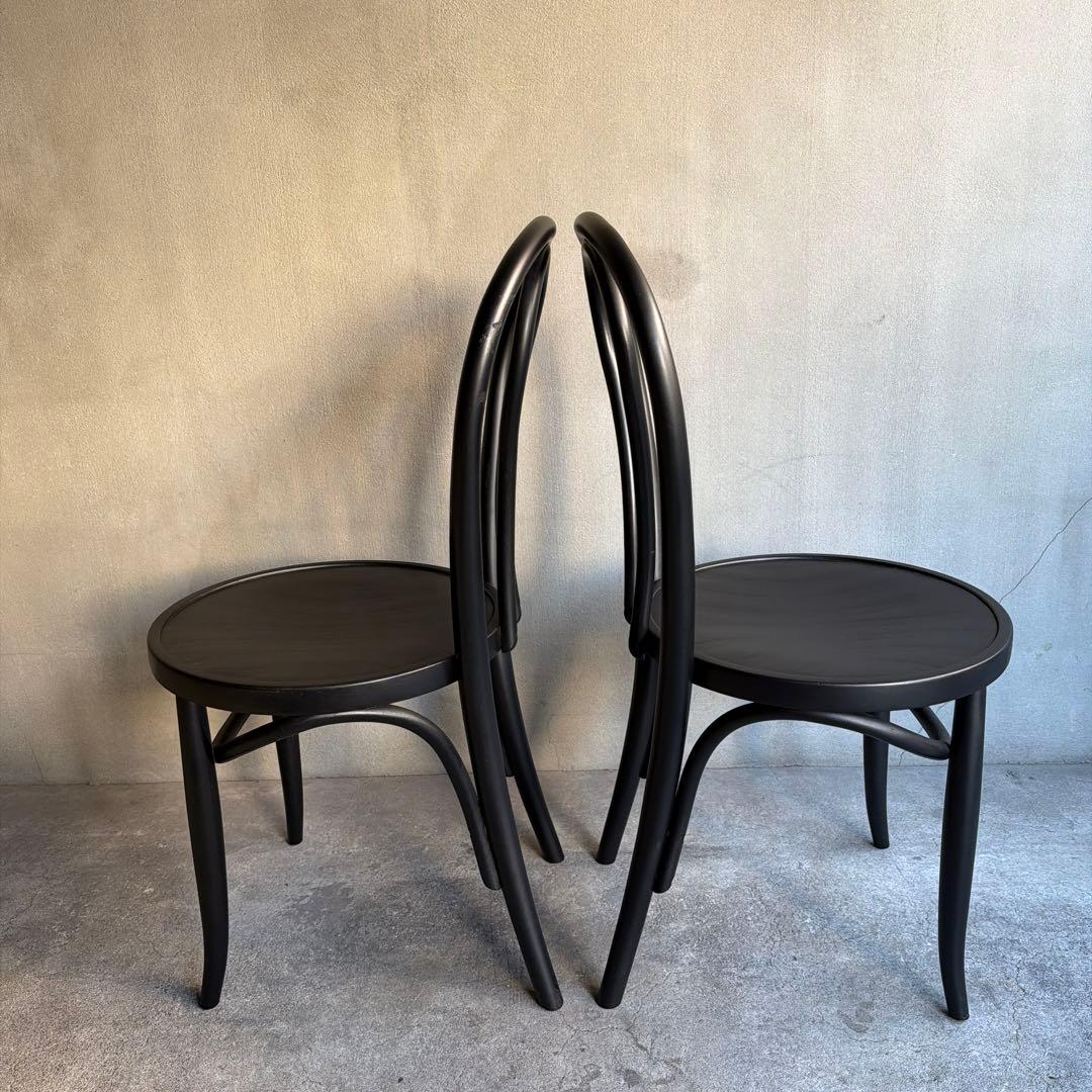 曲木　ベントウッドチェア　2脚セット　マットブラック塗装