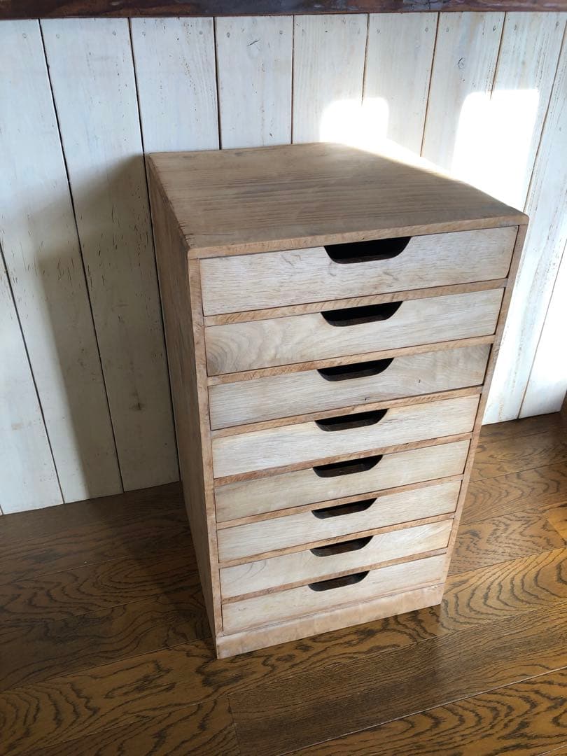 ■レトロ■古い木の８杯引き出し書類棚　カルテケース　小引出し