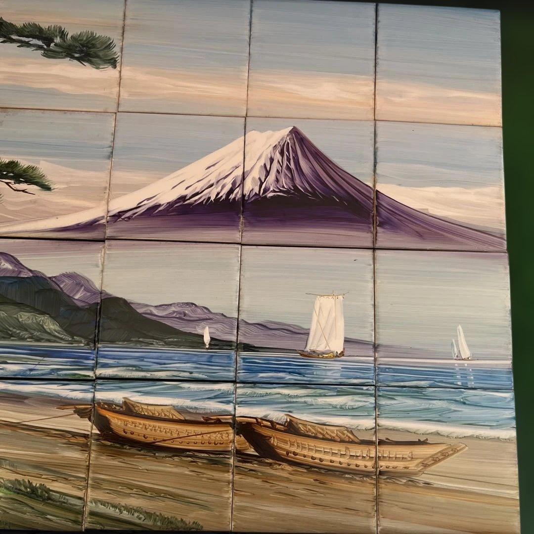 美保の松原　富士山 日本画風タイルアート