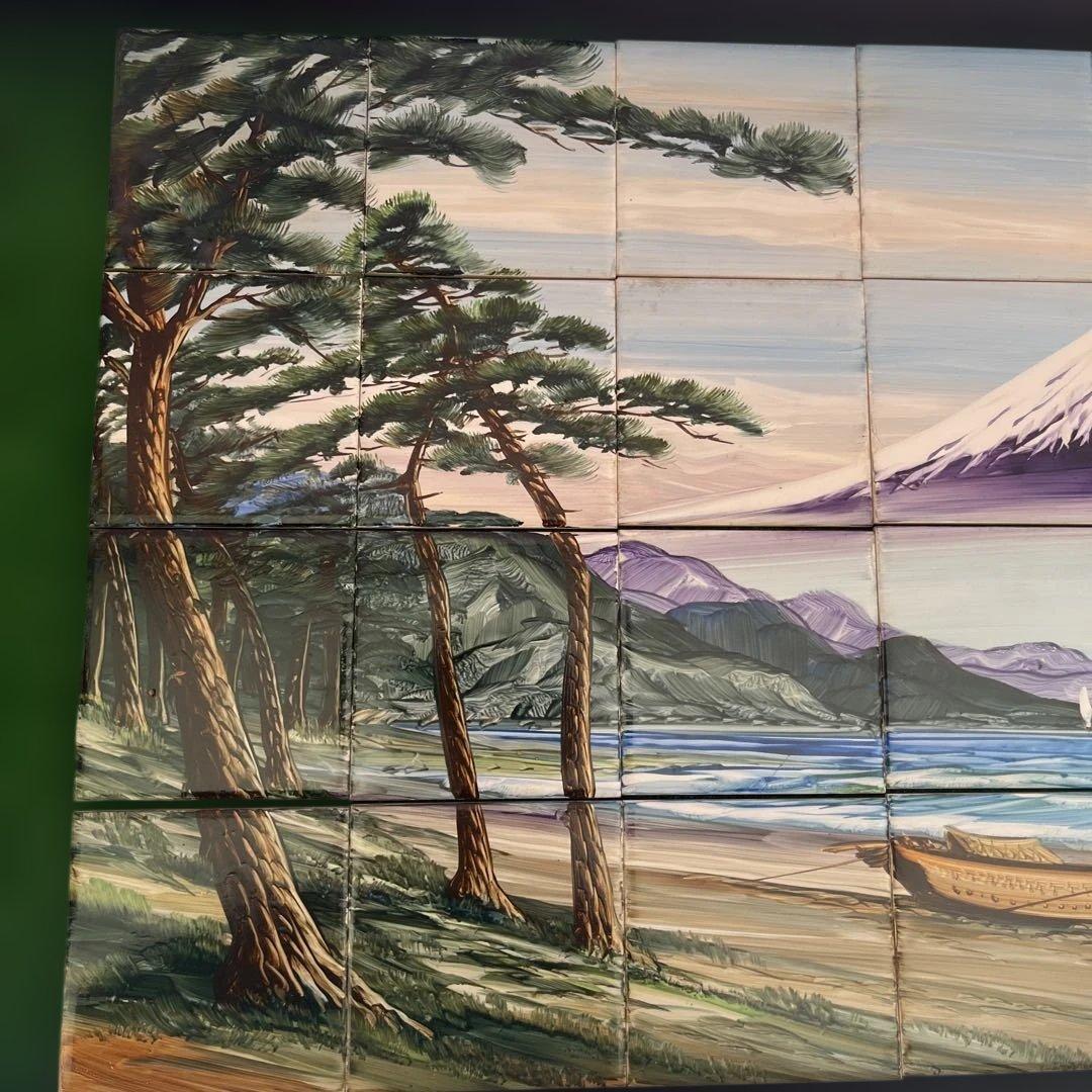 美保の松原　富士山 日本画風タイルアート