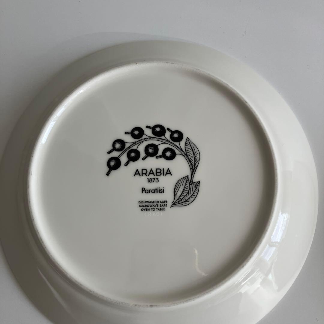 used アラビア　ブラック&パープルパラティッシ 21cm プレート　２枚