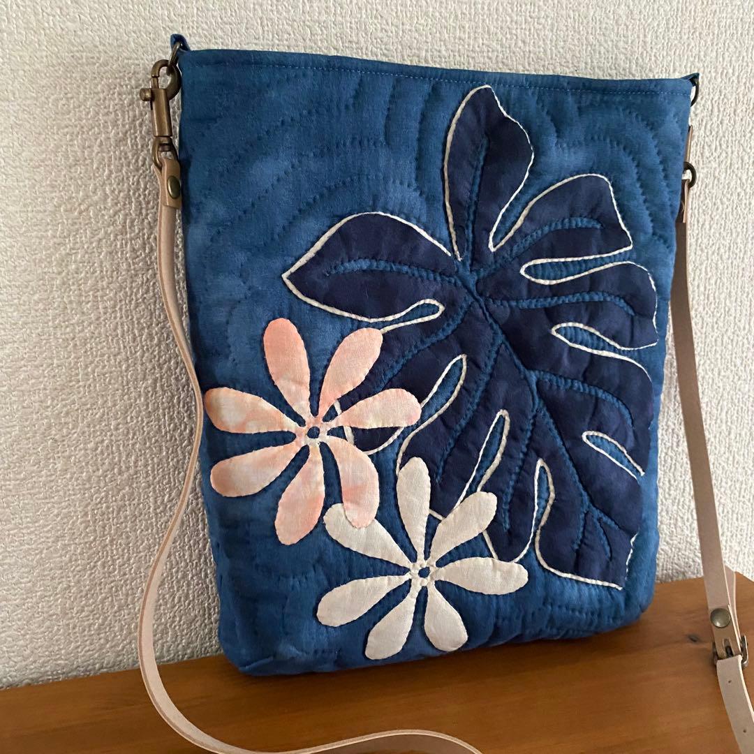 ◆特別価格◆ハワイアンキルト◆ショルダーバッグ◆モンステラ、ホヌ