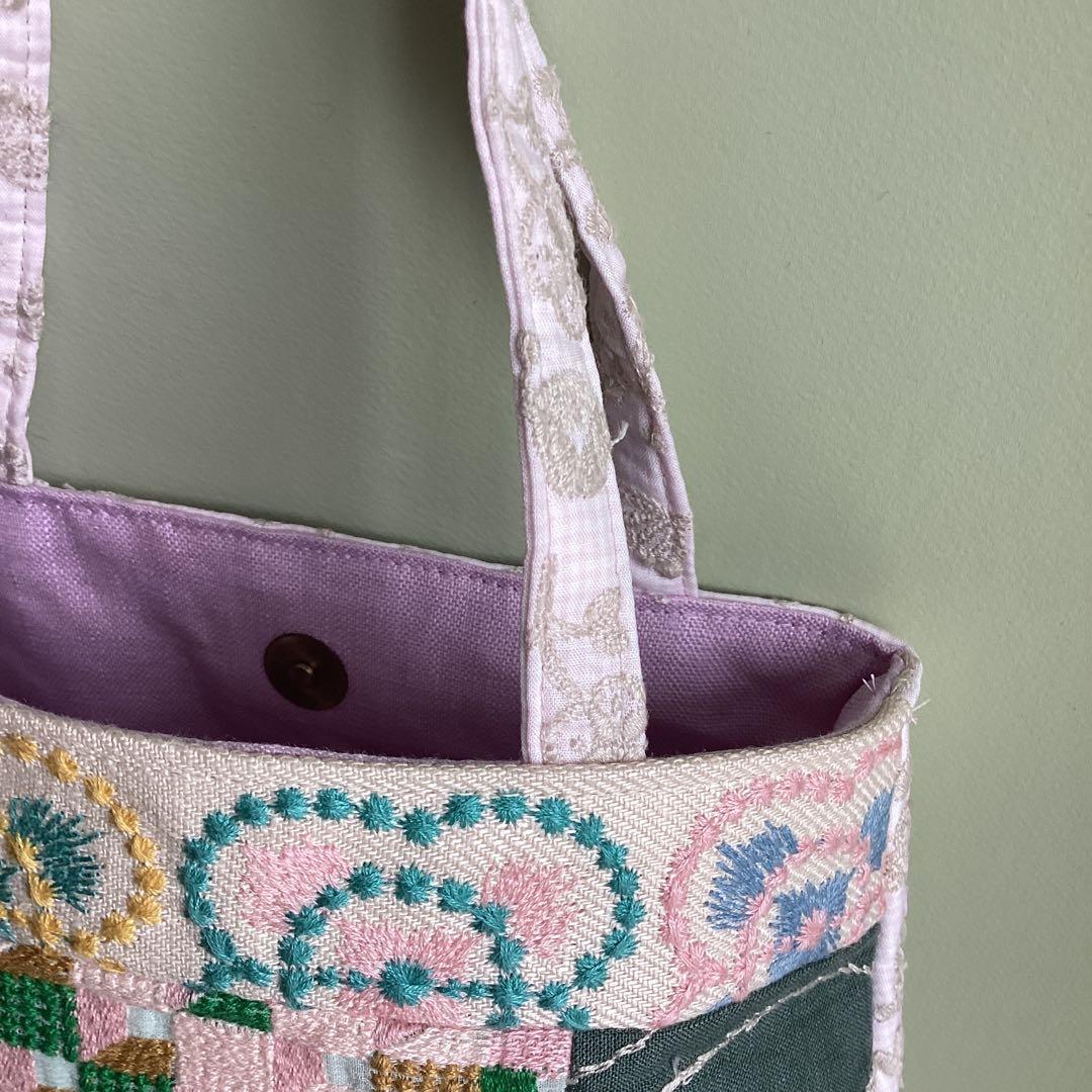 ミナペルホネンハンドメイド　ふっくらまるみのSサイズトートバッグ