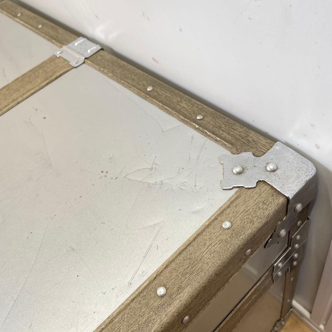 ビンテージ アルミ トランク 船舶 収納 箱 ケース ボックス アンティーク