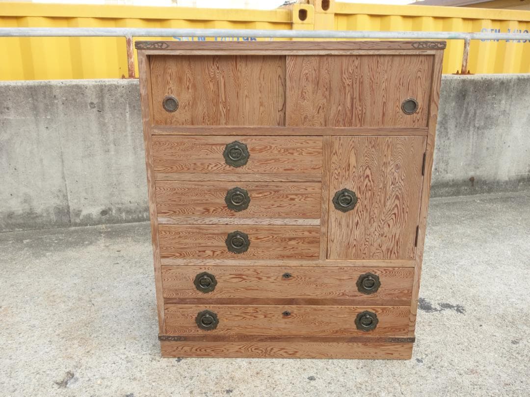 【中古】K▼杉 箪笥 たんす 和ダンス 和家具 茶だんす 茶棚 (38758)