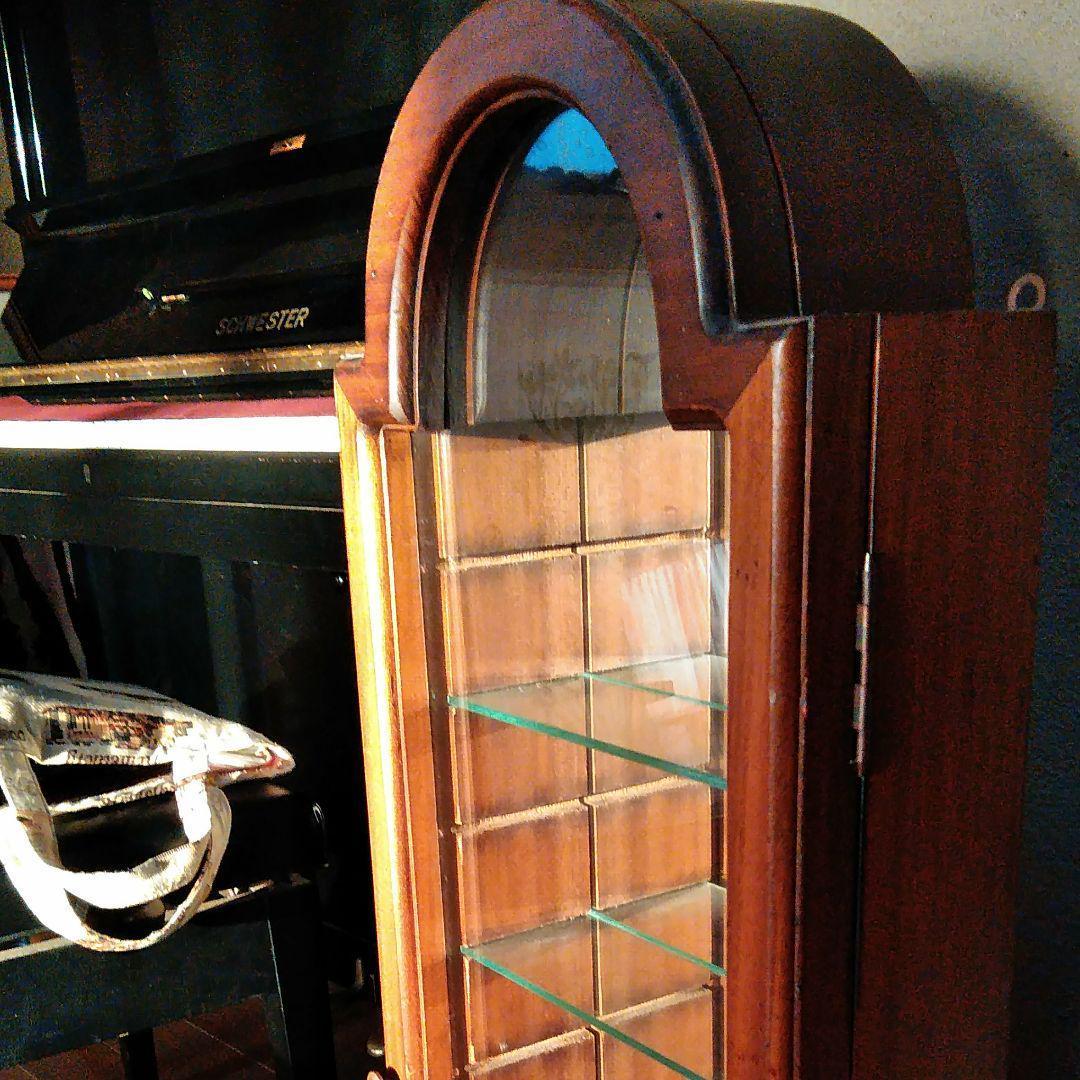 アンティーク　壁付け飾り棚　収納棚　ウォールキャビネット　ミラー付き